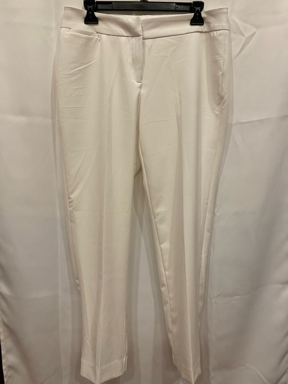 Ellen Tracy White Straight Leg Dress Pants